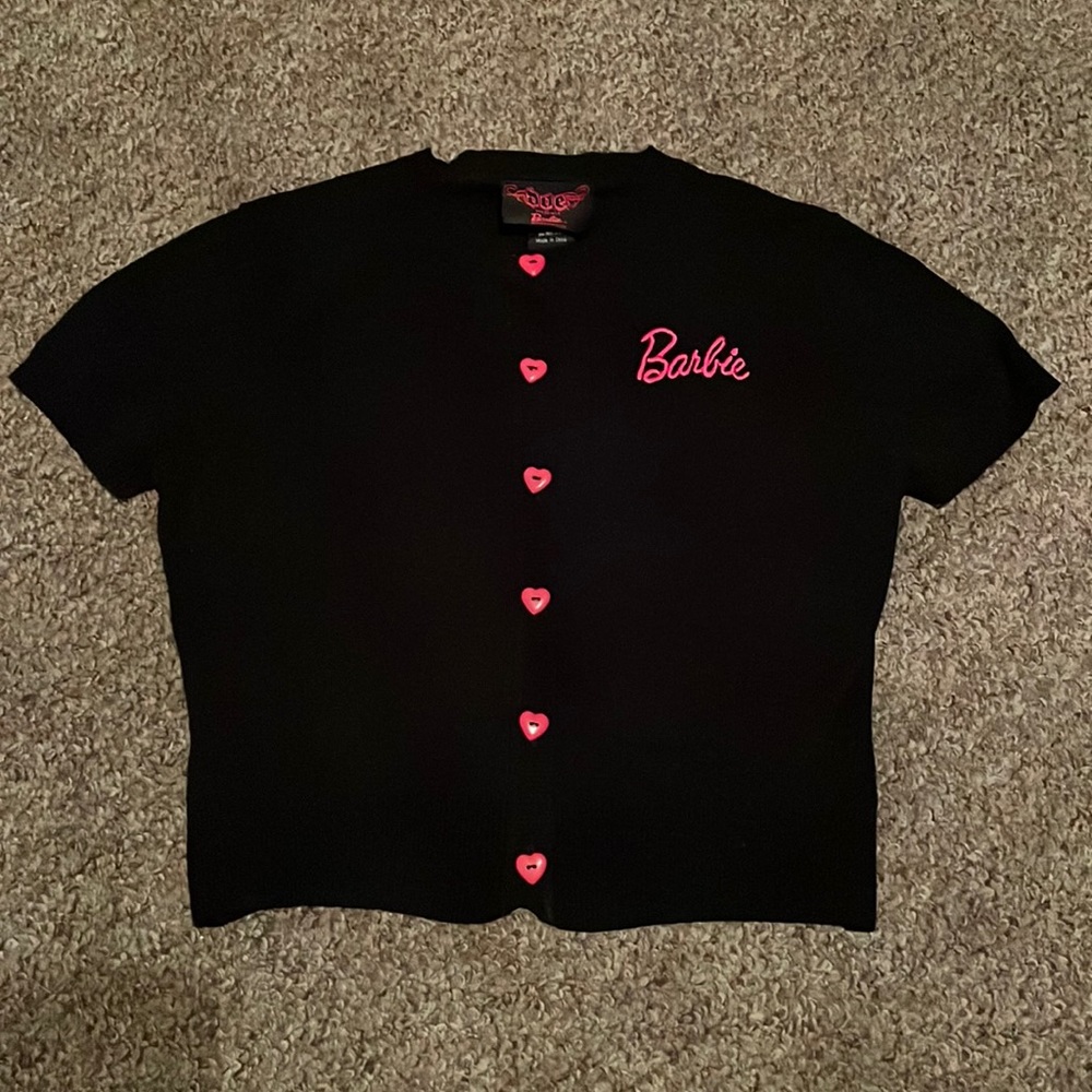 Black pink heart lovecore Barbie sweater sweater xl